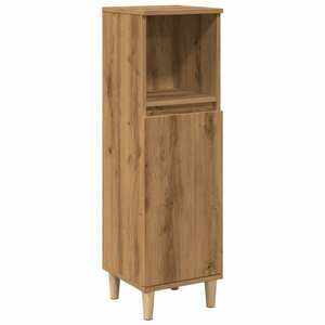 vidaXL kézműves tölgy színű szerelt fa fürdőszobaszekrény 30x30x100 cm kép