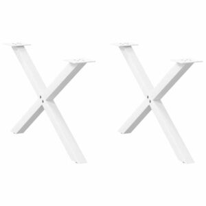 vidaXL 2 db fehér acél dohányzóasztal lábak X-alakú 70x(42-43) cm kép