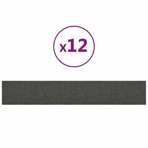 vidaXL 12 db sötétszürke szövet fali panel 90x15 cm 1, 62 m² kép