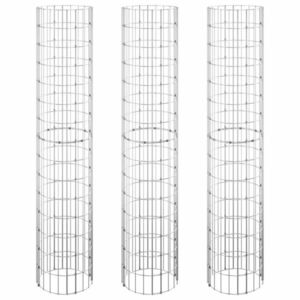 vidaXL 3 db kör alakú horganyzott acél gabion magaságyás Ø30 x 150 cm kép