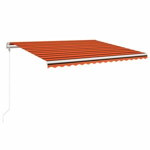 vidaXL narancssárga-barna szélérzékelős és LED-es napellenző 450x350cm kép