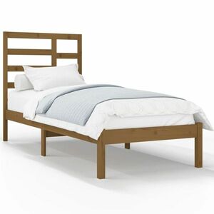 vidaXL mézbarna tömör fa ágykeret 100 x 200 cm kép