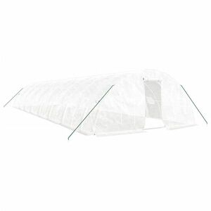 vidaXL fehér acélvázas melegház 80 m² 16 x 5 x 2, 3 m kép
