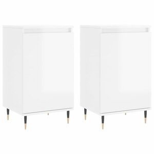 vidaXL 2 db magasfényű fehér szerelt fa tálalószekrény 40 x 35 x 70 cm kép