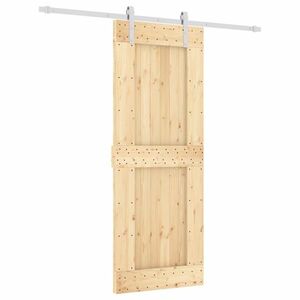 vidaXL tömör fenyőfa tolóajtó fémszerelék szettel 80 x 210 cm kép