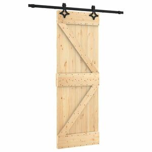 vidaXL tömör fenyőfa tolóajtó fémszerelék szettel 70 x 210 cm kép