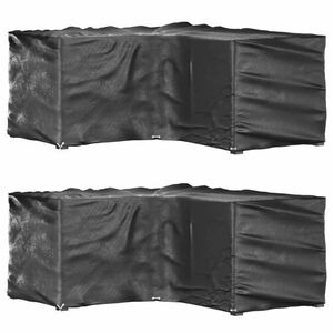vidaXL 2 db L-alakú kerti bútorhuzat 12 fűzőlyukkal 185x185x90 cm kép