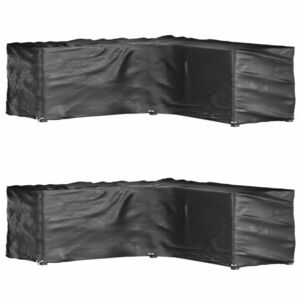 vidaXL 2 db L-alakú kerti bútorhuzat 16 fűzőlyukkal 285x285x90 cm kép