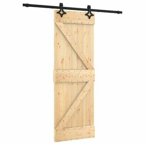 vidaXL tömör fenyőfa tolóajtó fémszerelék szettel 70 x 210 cm kép