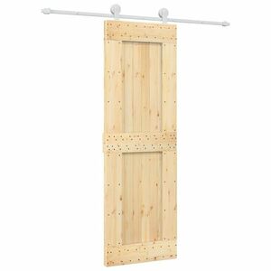 vidaXL tömör fenyőfa tolóajtó fémszerelék szettel 70 x 210 cm kép