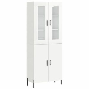 Magasfényű fehér szerelt fa magasszekrény 69, 5 x 34 x 180 cm kép