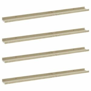 vidaXL 4 db fehér és sonoma-tölgy színű fali polc 100 x 9 x 3 cm kép