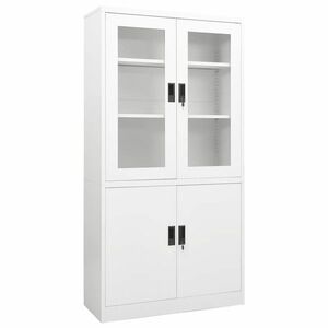 vidaXL fehér acél irodai szekrény 90 x 40 x 180 cm kép