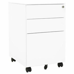 vidaXL fehér acél mobil iratszekrény 39 x 45 x 60 cm kép