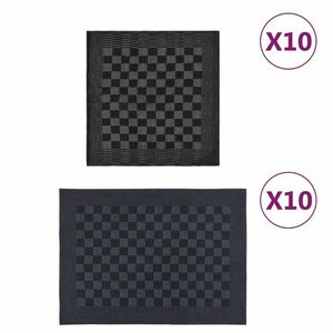 vidaXL 20-részes fekete-szürke pamut törölközőszett kép