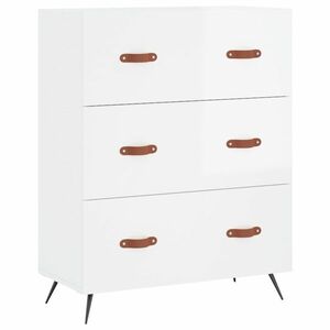 vidaXL magasfényű fehér szerelt fa komód 69, 5 x 34 x 90 cm kép