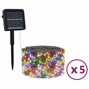 vidaXL 5 db 5x200 LED-es színes bel-/kültéri napelemes fényfüzér kép