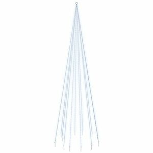 vidaXL karácsonyfa zászlórúdon 732 hideg fehér LED-del 500 cm kép