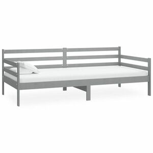 Szürke tömör fenyőfa kanapéágy 90 x 200 cm kép