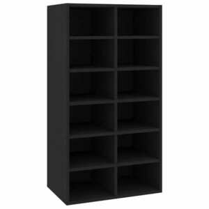 vidaXL fekete szerelt fa cipőtartó 54 x 34 x 100, 5 cm kép