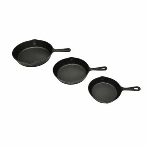 vidaXL 3 darab Grill Steak Serpenyő Szett Öntöttvas kép