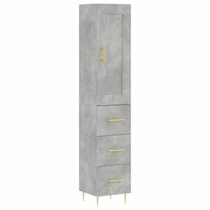 vidaXL betonszürke szerelt fa magasszekrény 34, 5x34x180 cm kép