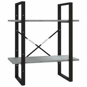 vidaXL 2-szintes szürke sonoma szerelt fa könyvszekrény 60x30x70 cm kép