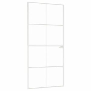 vidaXL fehér edzett üveg és alumínium vékony beltéri ajtó 93x201, 5 cm kép