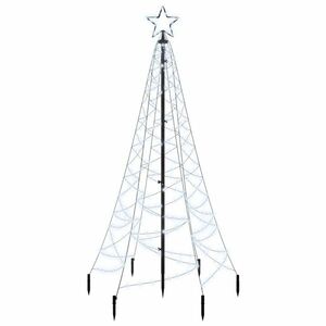 vidaXL hideg fehér fényű karácsonyfa tüskével 200 LED-del 180 cm kép