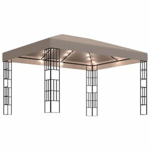 vidaXL tópszínű pavilon LED fényfüzérrel 4 x 3 m kép