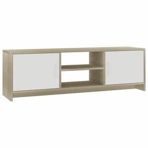 vidaXL fehér és sonoma színű szerelt fa TV-szekrény 120 x 30 x 37, 5 cm kép