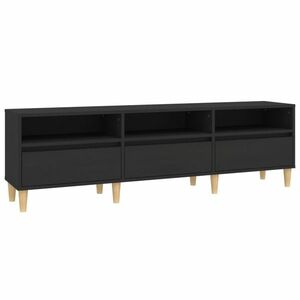 Fekete szerelt fa tv-szekrény 150 x 30 x 44, 5 cm kép
