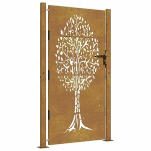 vidaXL famintás corten acél kerti kapu 105 x 180 cm kép