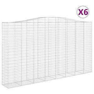 vidaXL 6 db íves horganyzott vas gabion kosár 400x50x220/240 cm kép