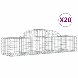 vidaXL 20 db íves horganyzott vas gabion kosár 200x50x40/60 cm kép