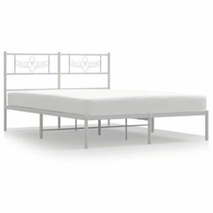 vidaXL fehér fém ágykeret fejtámlával 150 x 200 cm kép