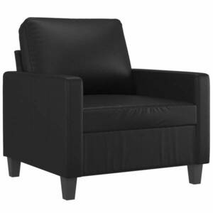 Fekete műbőr kanapéfotel 60 cm kép