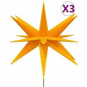 vidaXL 3 db összecsukható tüskés sárga LED-es karácsonyi lámpa 35 cm kép