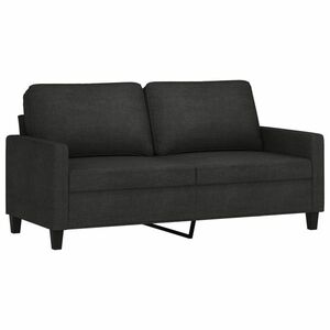 Kétszemélyes fekete szövetkanapé 140 cm kép