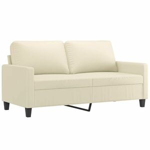 vidaXL 2 személyes krémszínű műbőr kanapé 140 cm kép