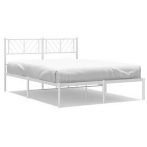 vidaXL fehér fém ágykeret fejtámlával 135 x 190 cm kép