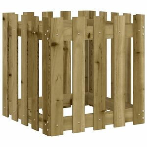 vidaXL impregnált fenyőfa növénytartó léces kialakítással 50x50x50 cm kép