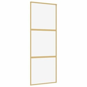 vidaXL aranyszínű átlátszó ESG üveg és alumínium tolóajtó 76 x 205 cm kép