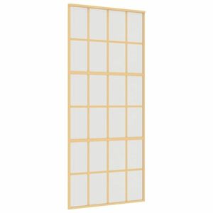 vidaXL aranyszínű ESG tejüveg és alumínium tolóajtó 90 x 205 cm kép