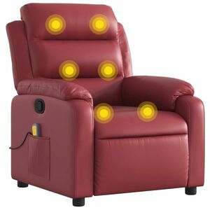 vidaXL bordó műbőr dönthető masszázsfotel kép