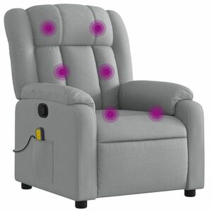 vidaXL világosszürke szövet dönthető masszázsfotel kép