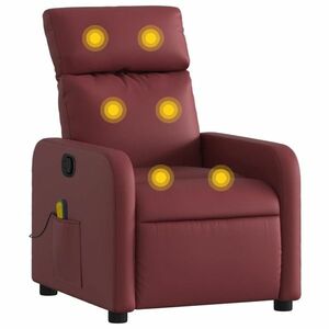 vidaXL bordó műbőr dönthető masszázsfotel kép