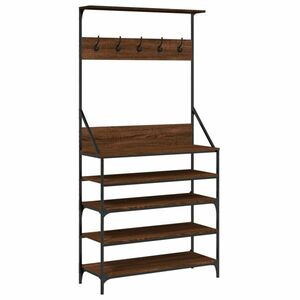 vidaXL barna tölgy ruhafogas cipőpolccal 90x34x184 cm kép