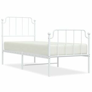 vidaXL fehér fém ágykeret fej- és lábtámlával 75 x 190 cm kép