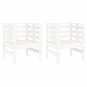 vidaXL 2 db fehér tömör fenyőfa kerti szék 61, 5 x 53 x 71 cm kép